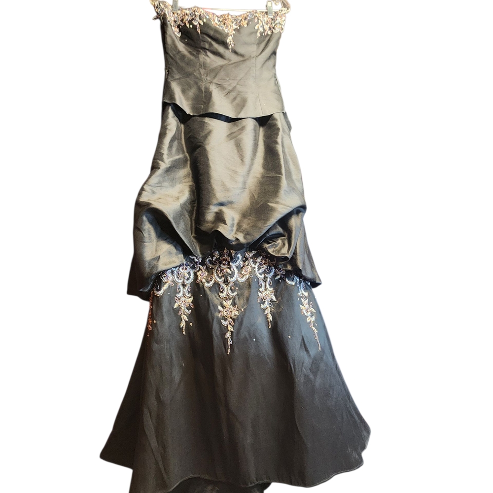 Ysa Makino Embellished Blacl Tiered Maxi Dress 6